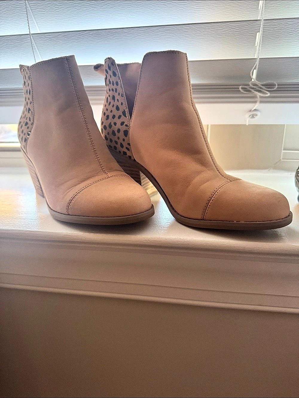 TOMS Majorca Cutout Bootie Leopard Print Brown Ankle Booties